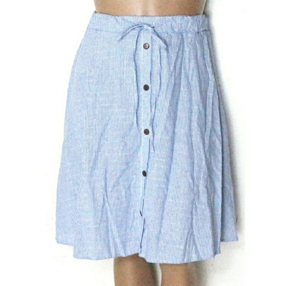 Vintage Dresses & Skirts - Vintage 14, Button Striped Skirt